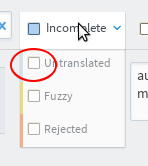 Choose incomplete translations