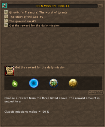 Additional Daily mission reward choices